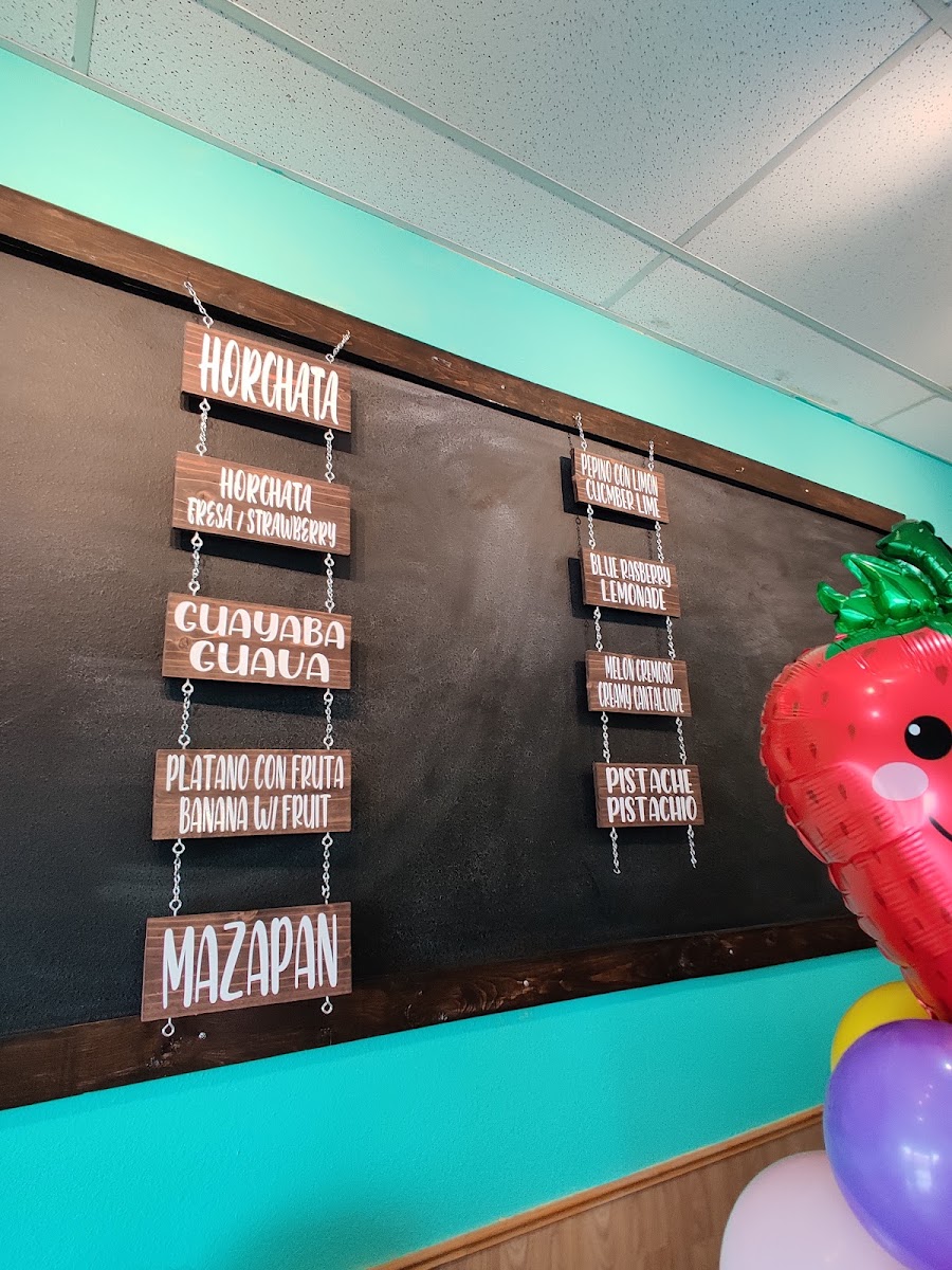 Aguas María LLC menu board