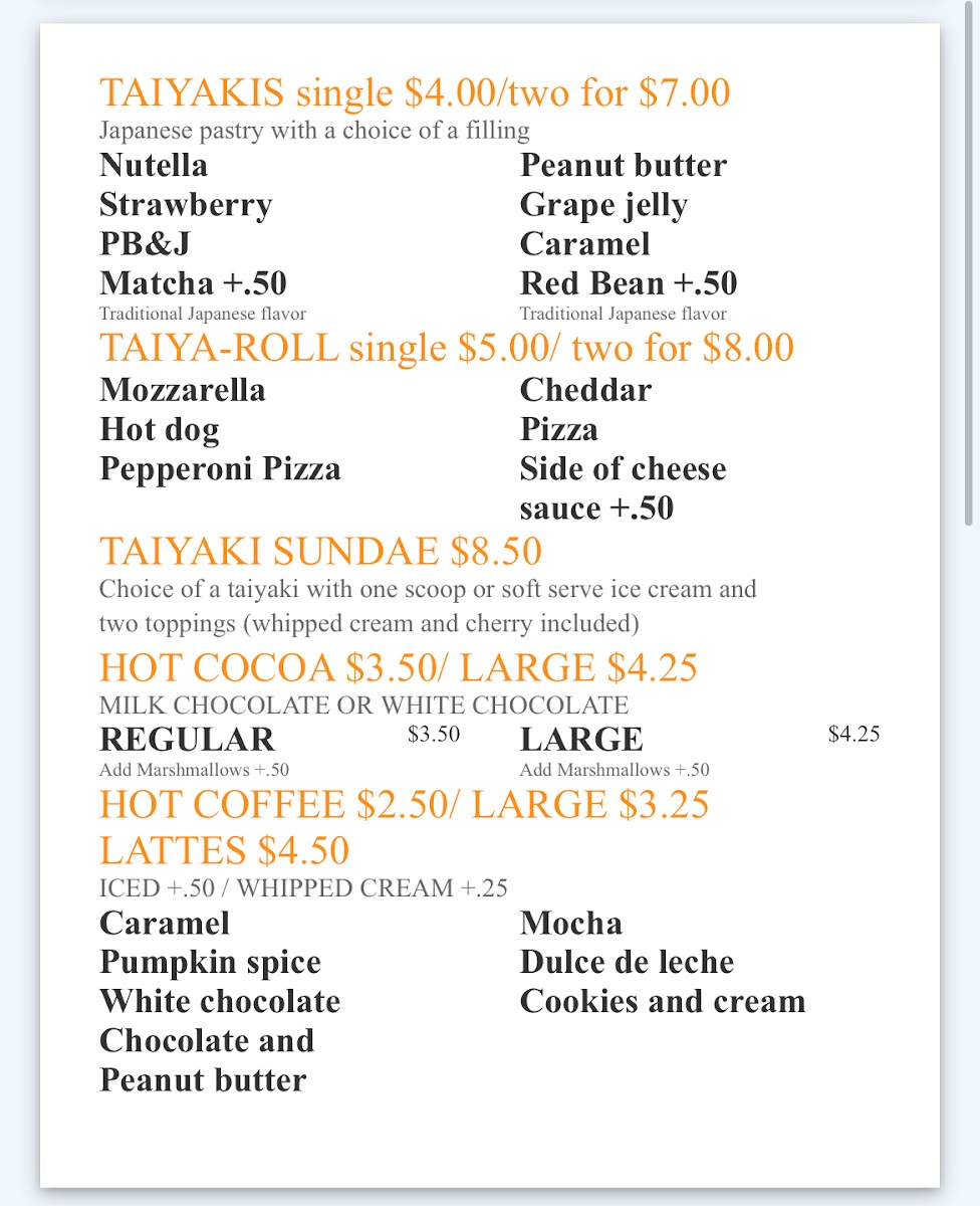 Oishii menu board
