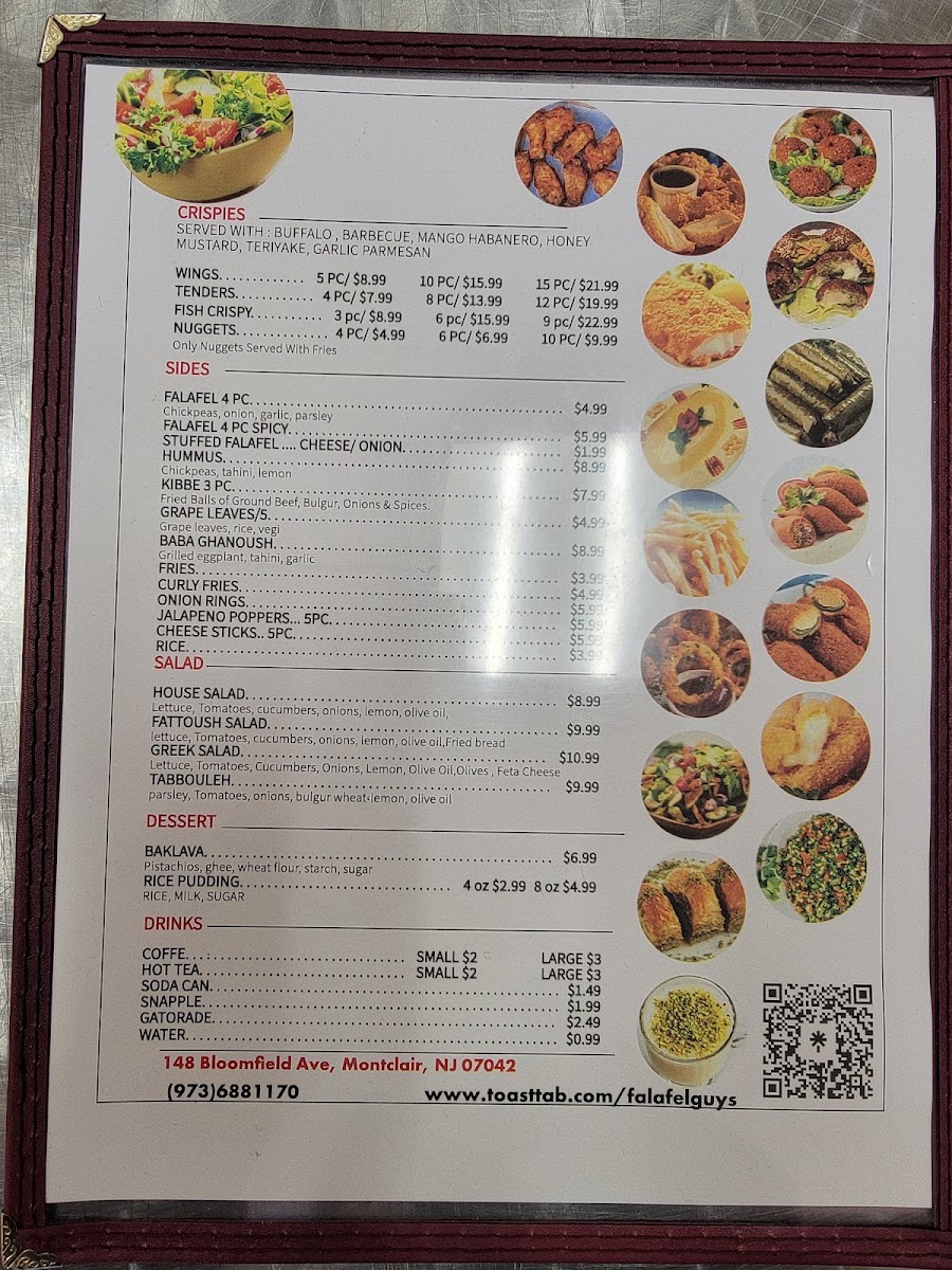 Falafel Guys Restaurant menu board