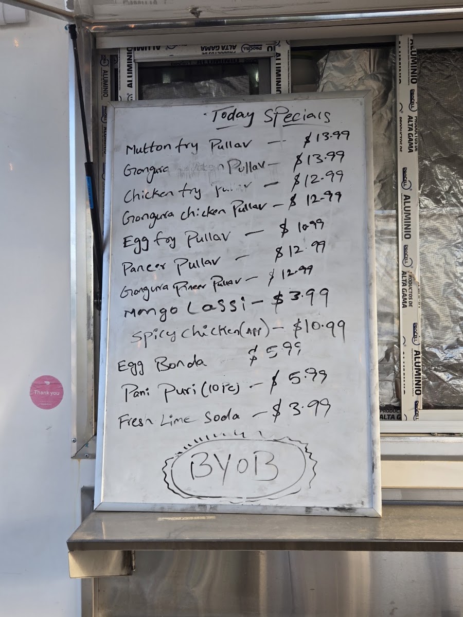Mawa Bandi menu board