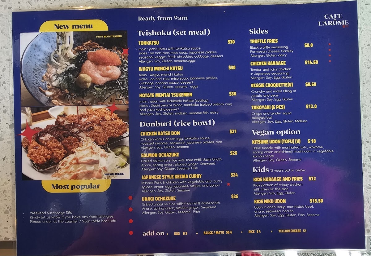 Cafe Larome menu board