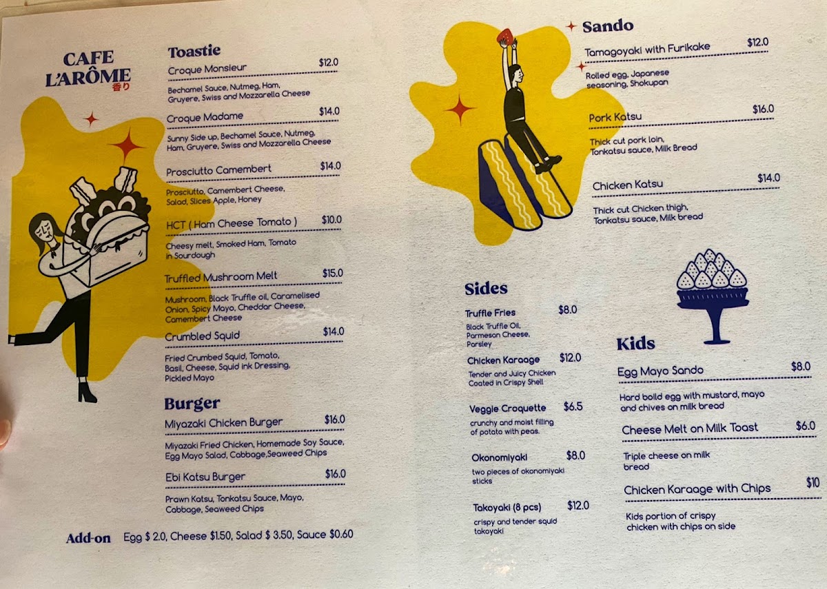 Cafe Larome menu board