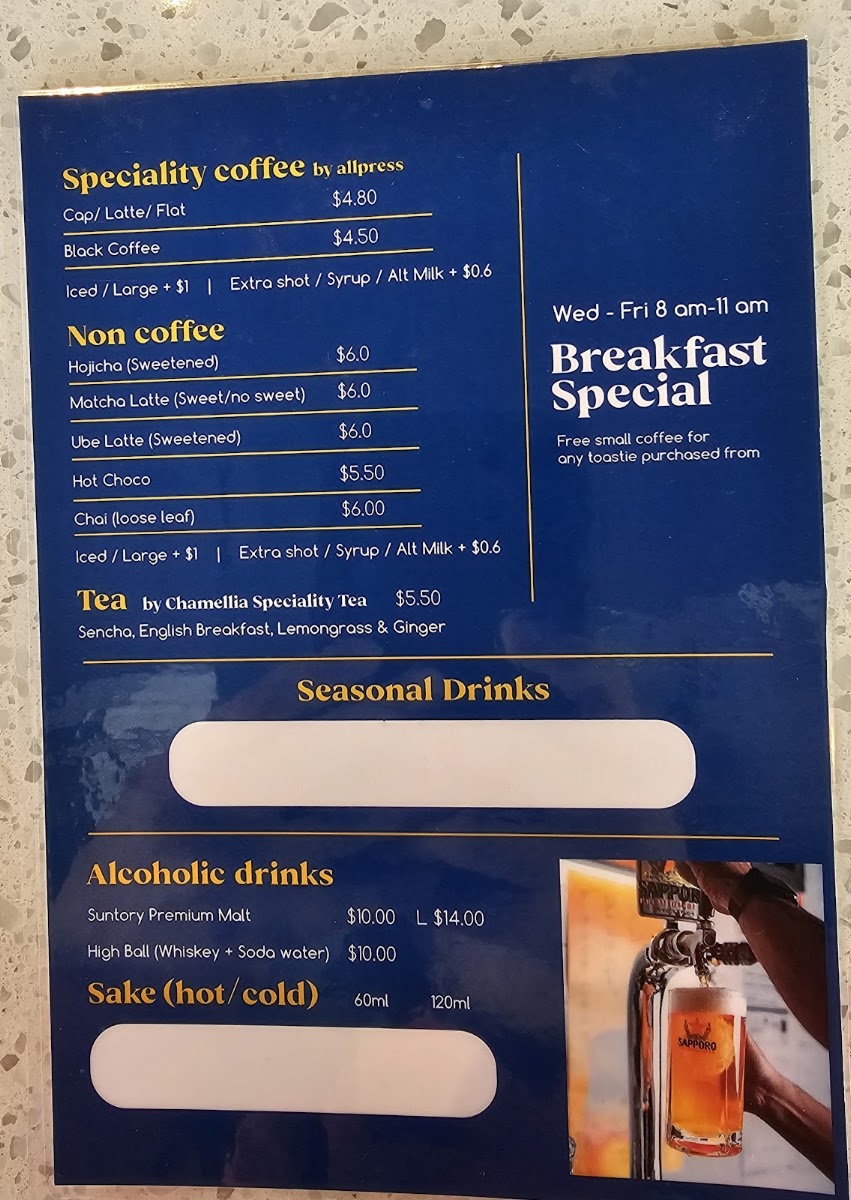 Cafe Larome menu board
