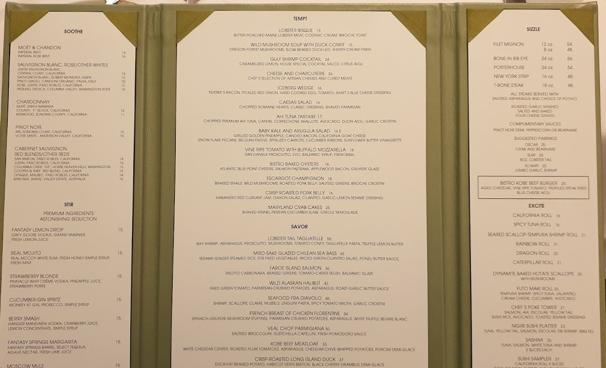 Bistro menu board