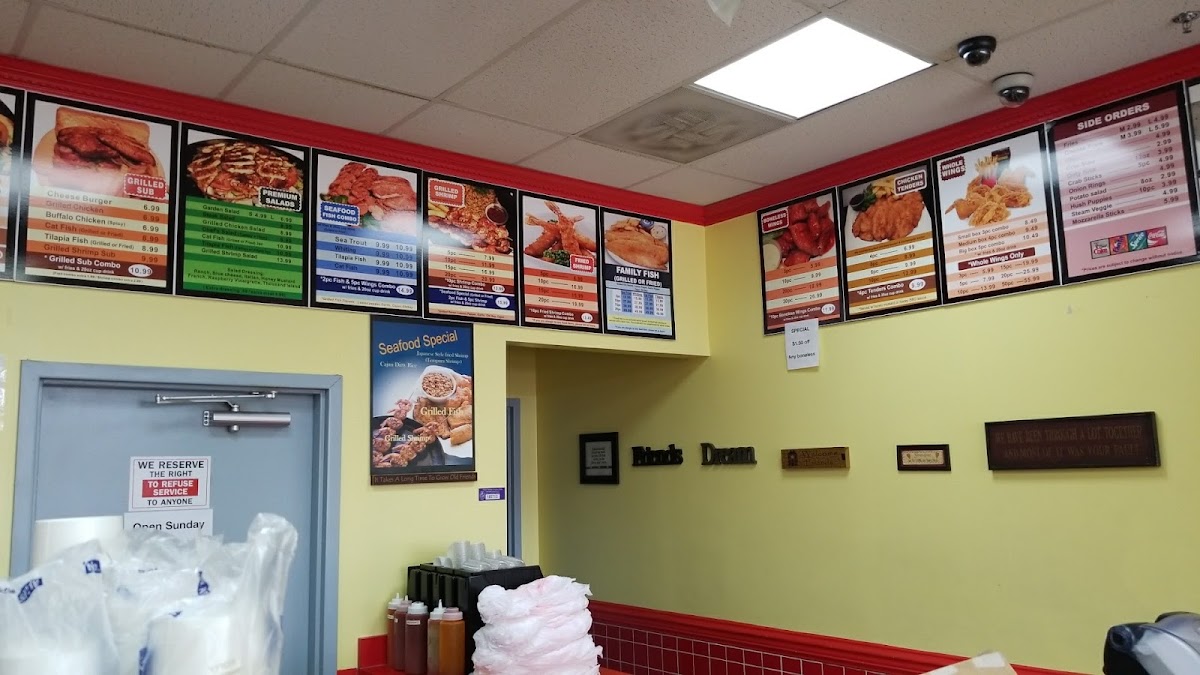 America's Best Wings - Forestville menu board