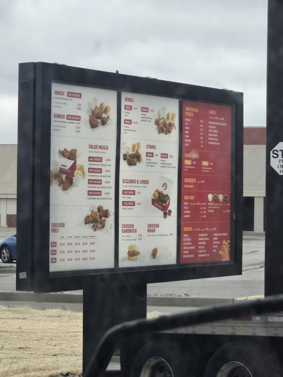 Go Chicken Go menu board