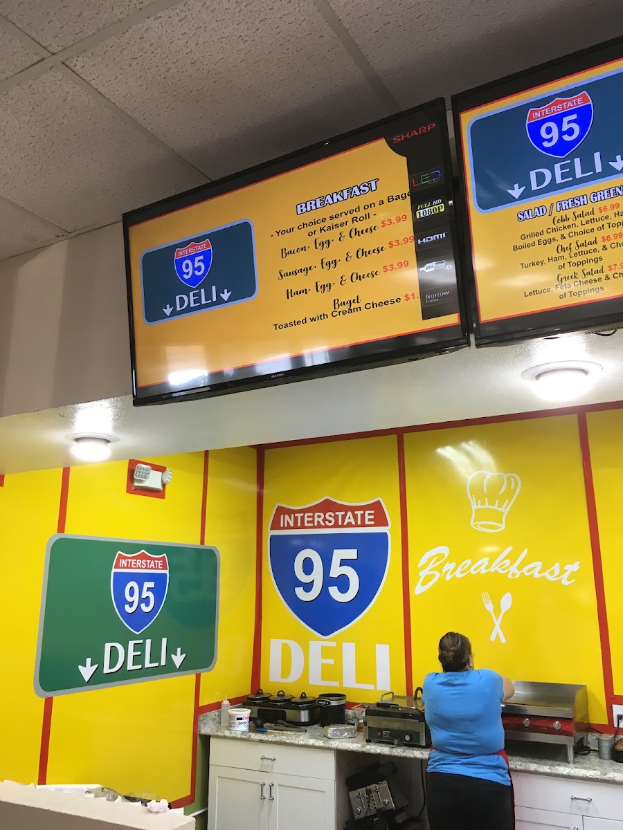 Interstate 95 Deli menu board