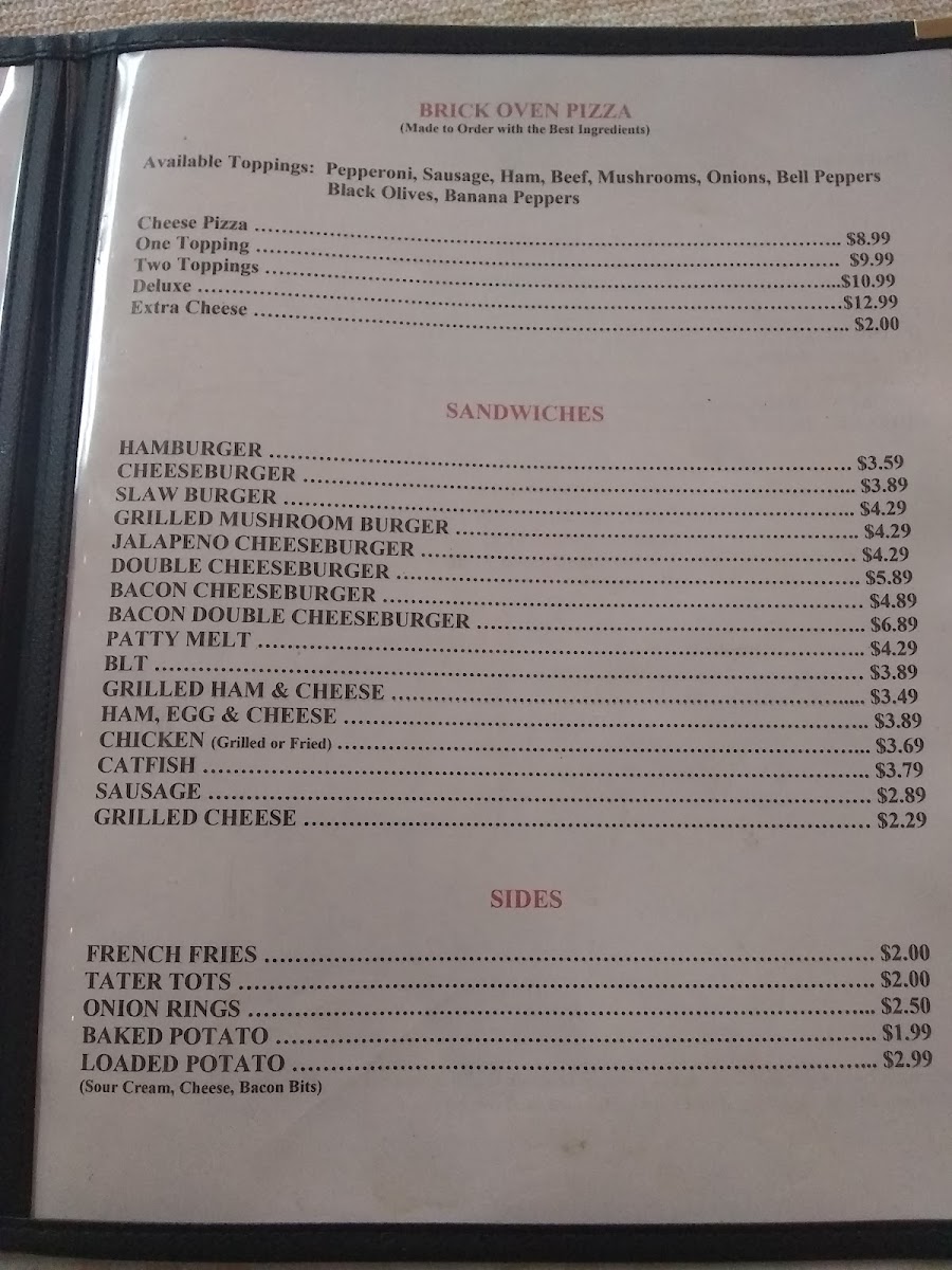 Roxie's Restaurant menu board