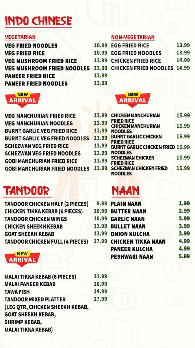 Hifi Bros - Curry, Biryani & More... menu board