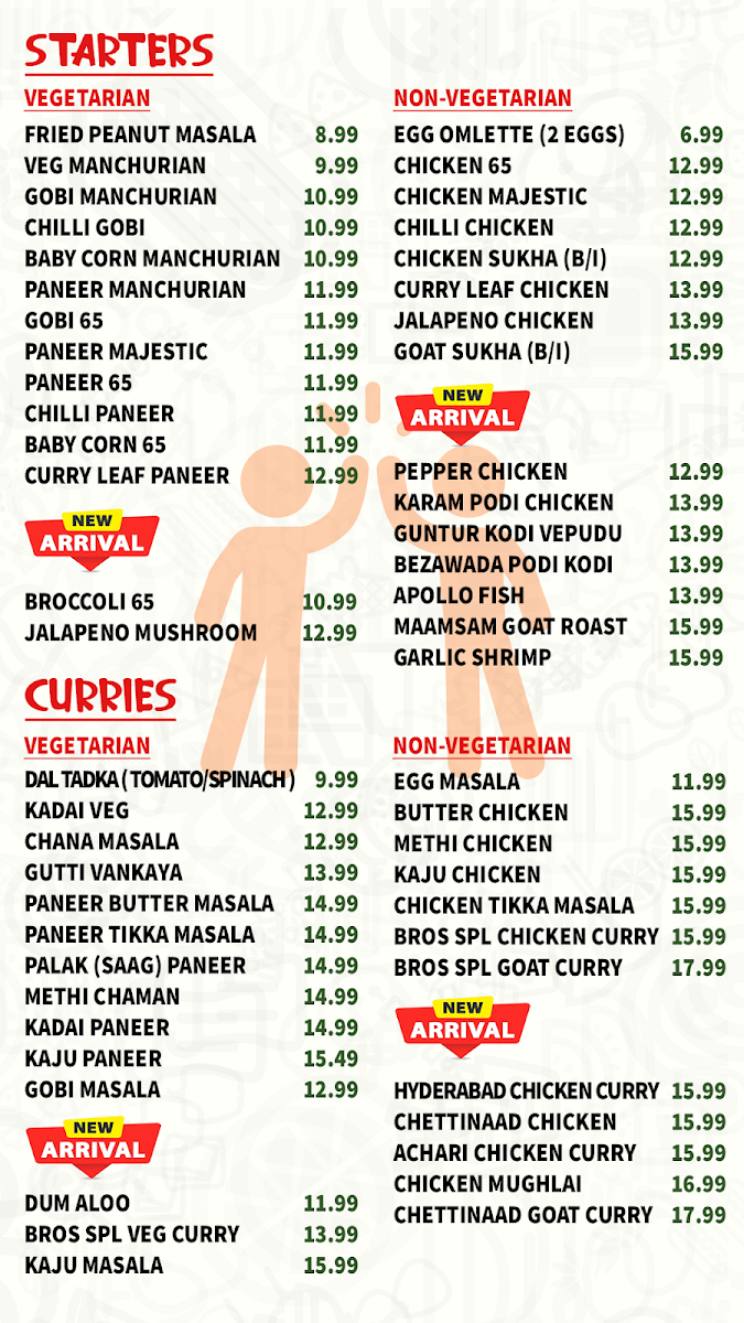 Hifi Bros - Curry, Biryani & More... menu board