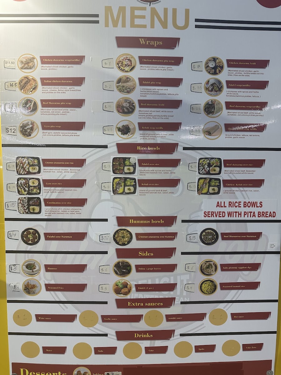 Halal joy menu board