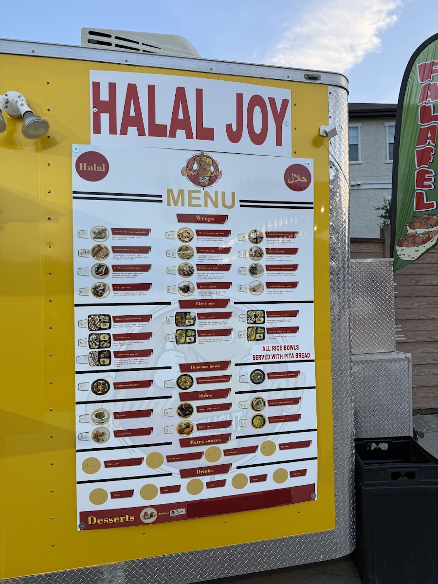 Halal joy menu board
