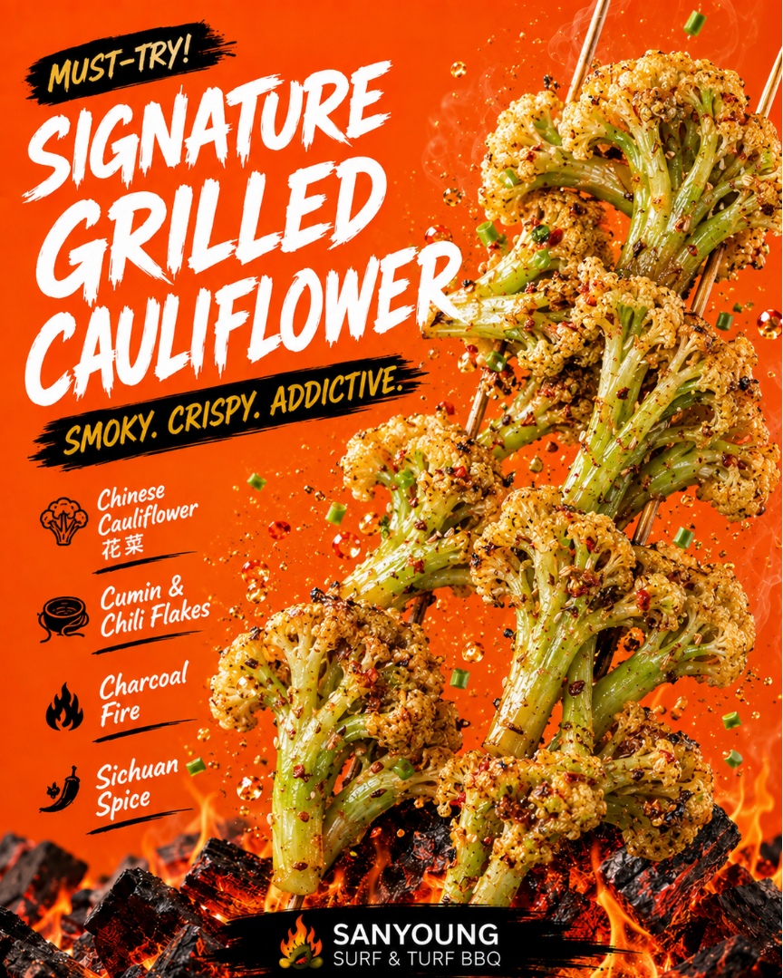 Sanyoung Surf & Turf BBQ menu board