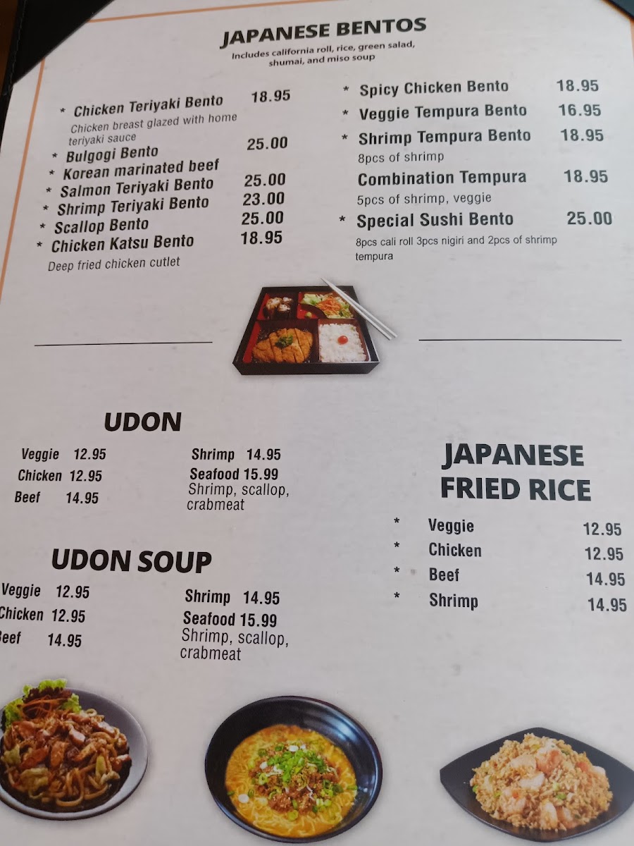 JV Seafood & Sushi menu board