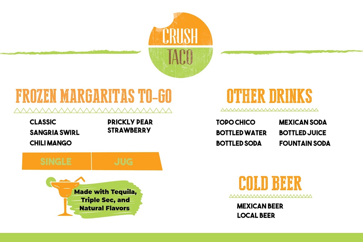 Crush Taco menu board