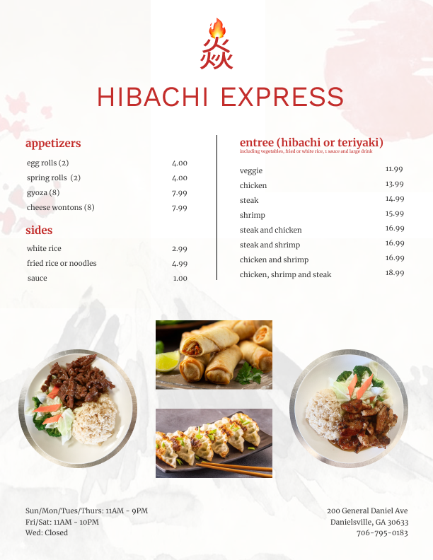 No 1. China menu board