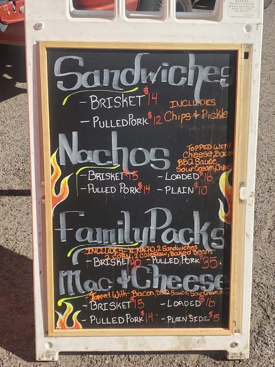 Biggie Boy BBQ menu board