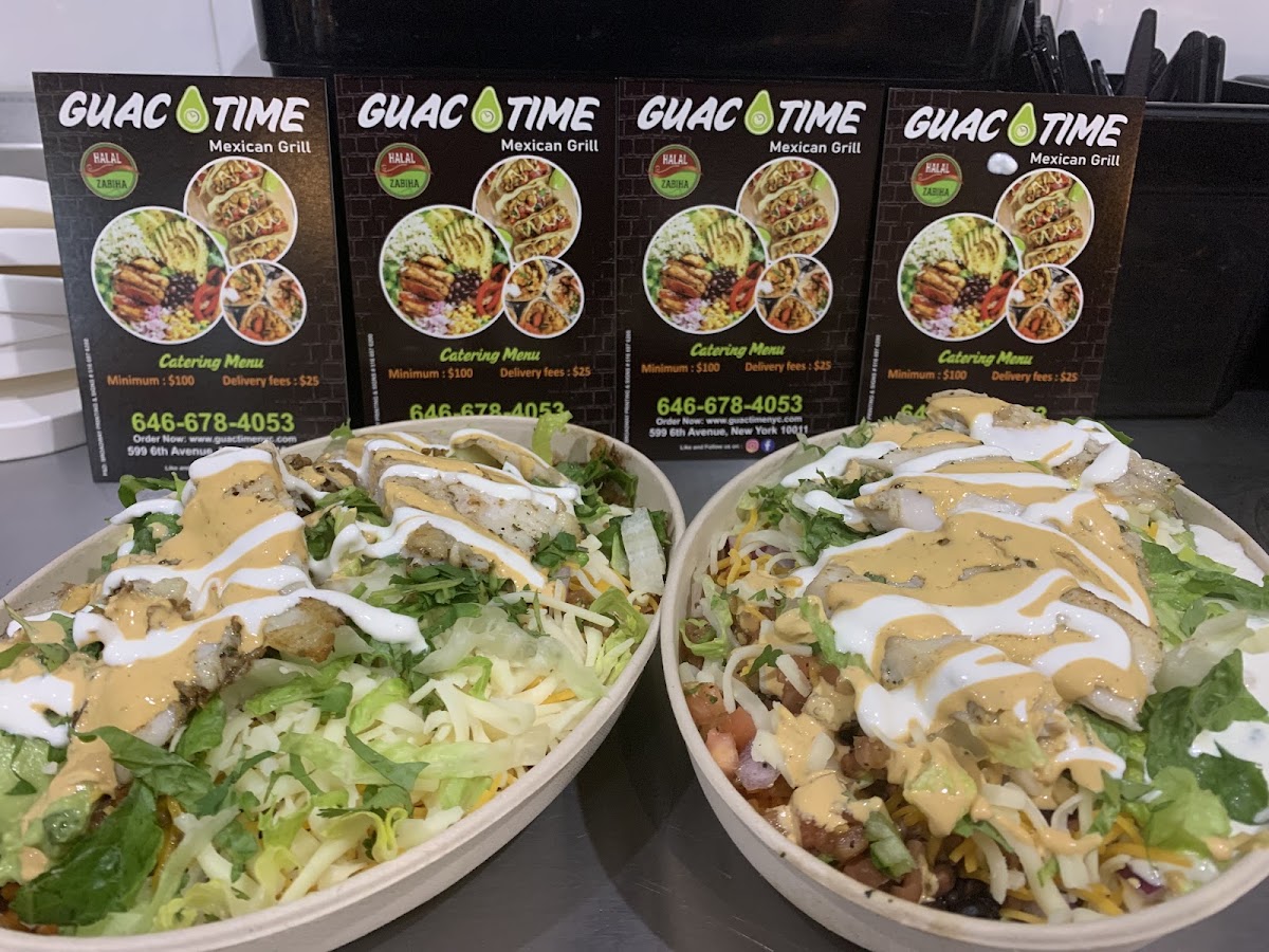 Guac Time Mexican Grill menu board