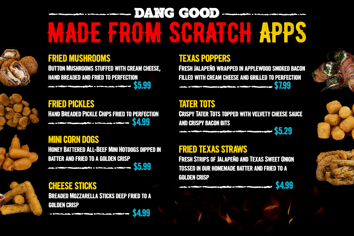 Wing Barn McColl menu board
