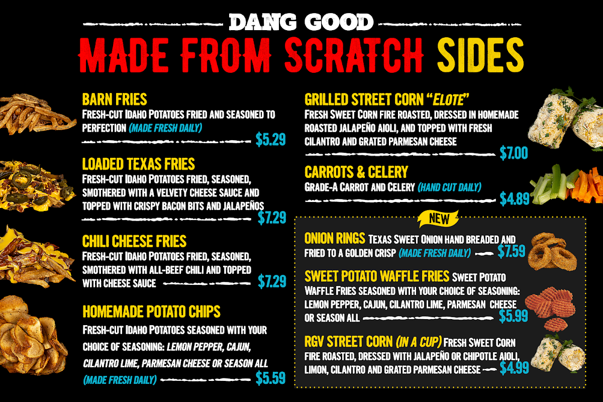 Wing Barn McColl menu board