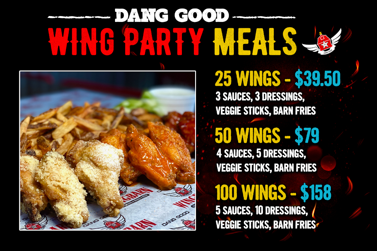 Wing Barn McColl menu board