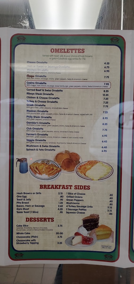 Omega Grill menu board