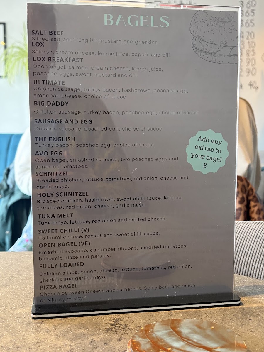Macchiatos Coffee & Bagels Shop menu board