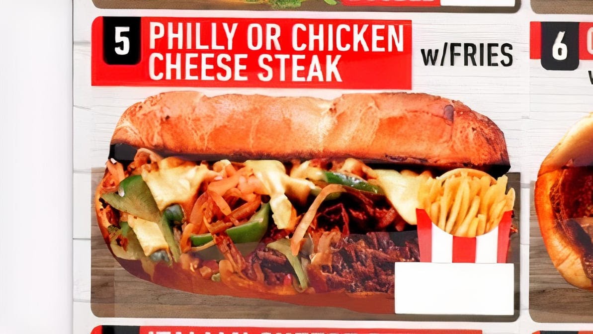 Crown Fried Chicken menu board