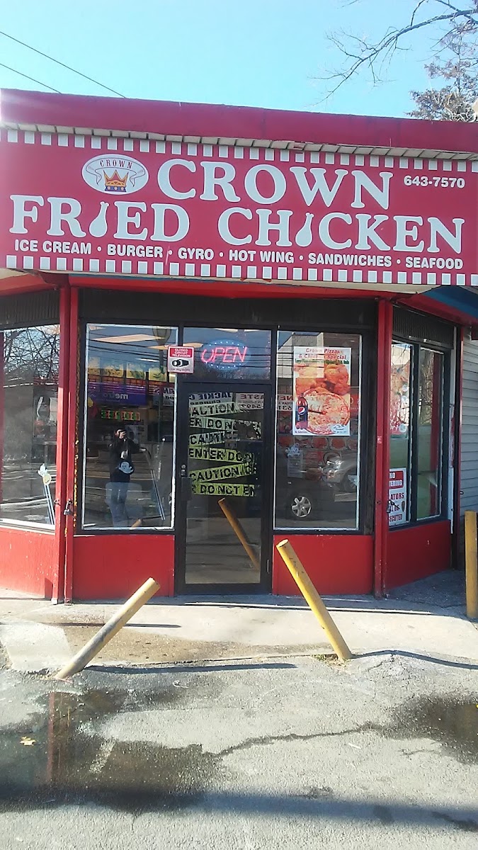 Crown Fried Chicken menu board