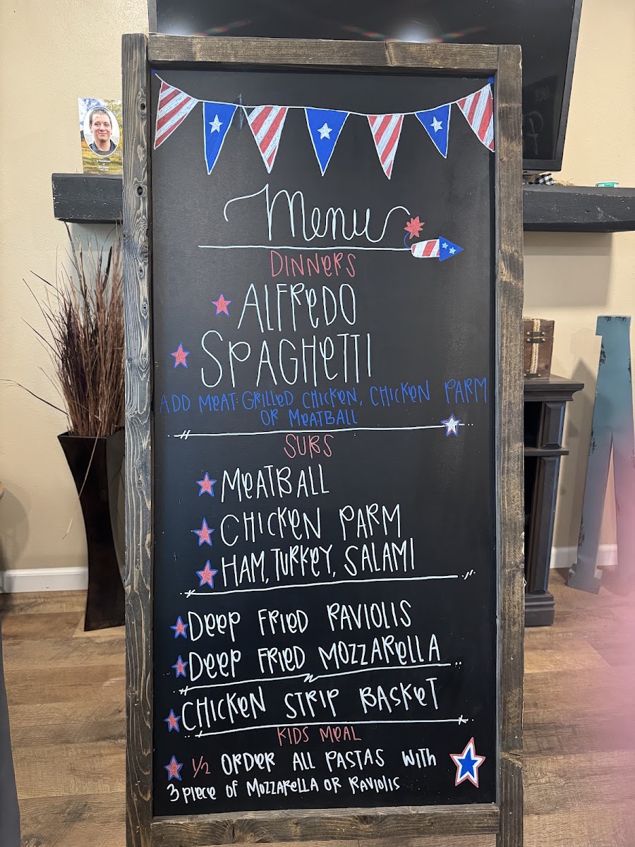 Channis Italian Bistro menu board