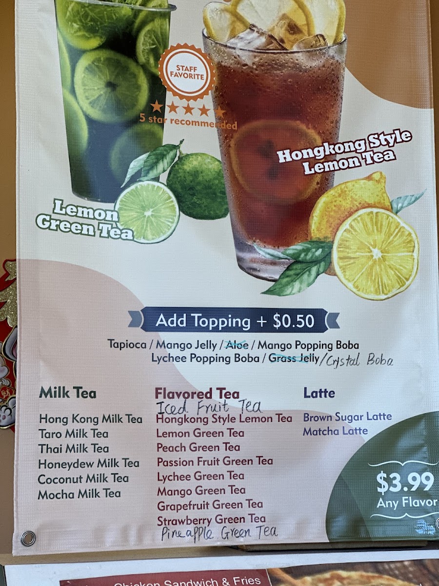 Blazing Hibachi & Wings menu board