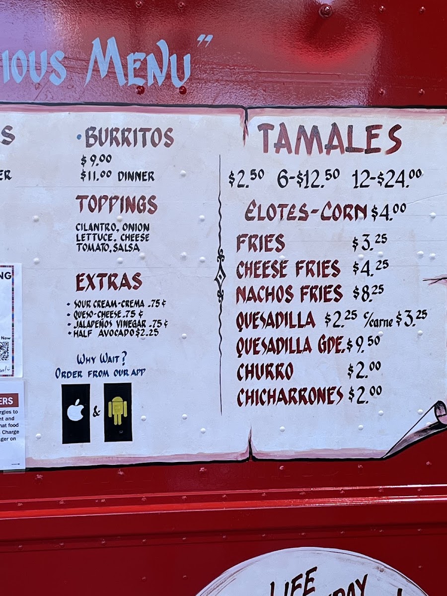 Ta Canijo menu board