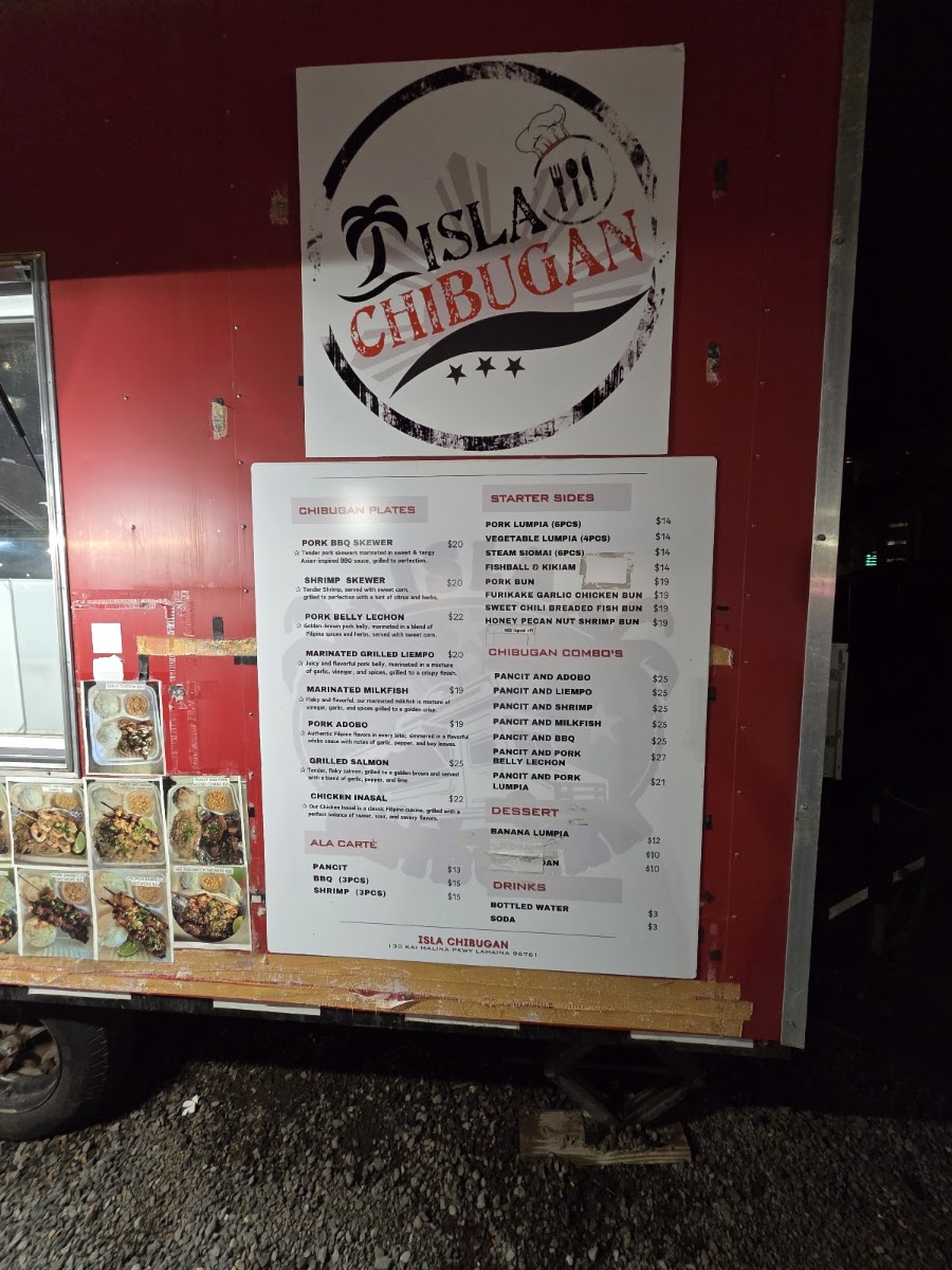 Isla Chibugan menu board