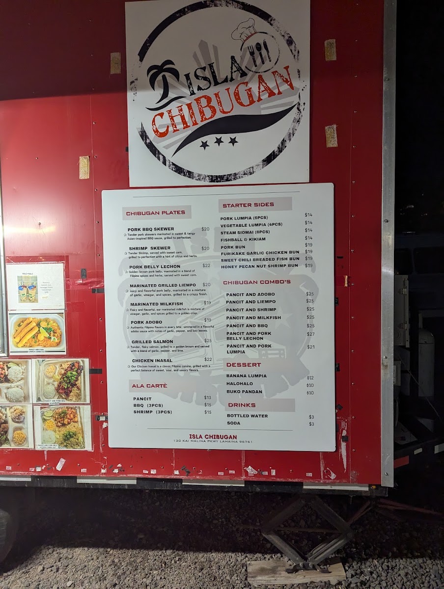 Isla Chibugan menu board