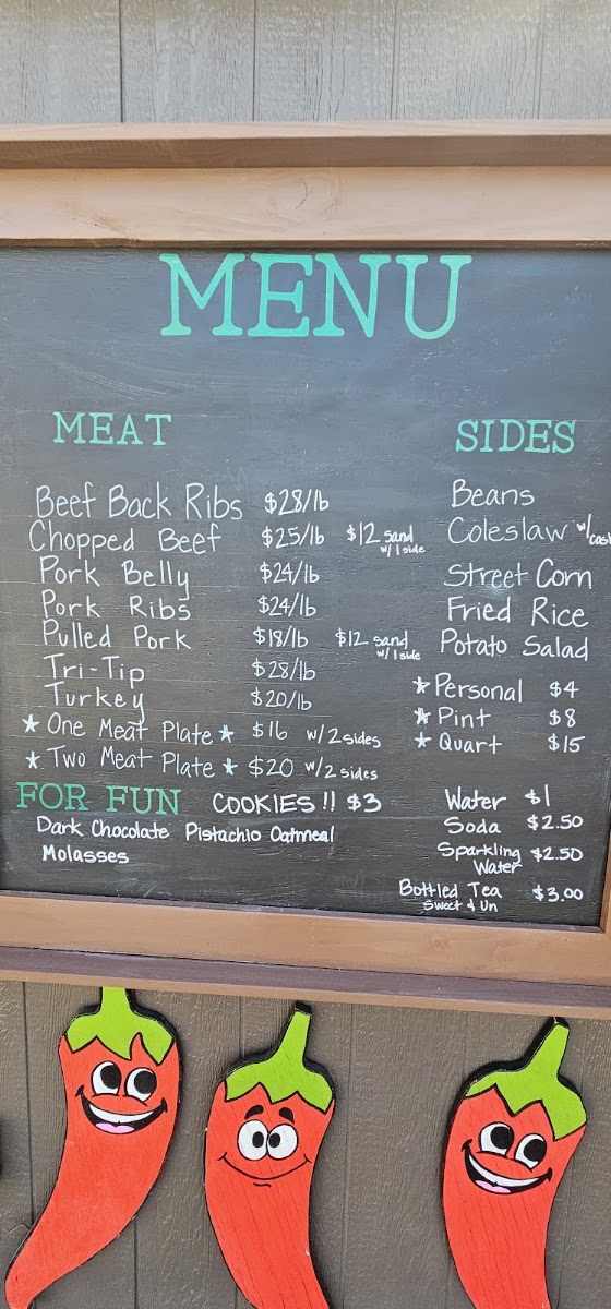 Casey Lee’s BBQ menu board