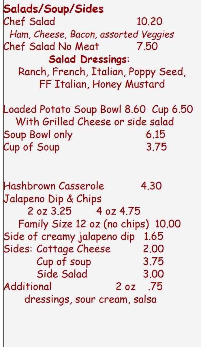 Silver FOX Cafe menu board