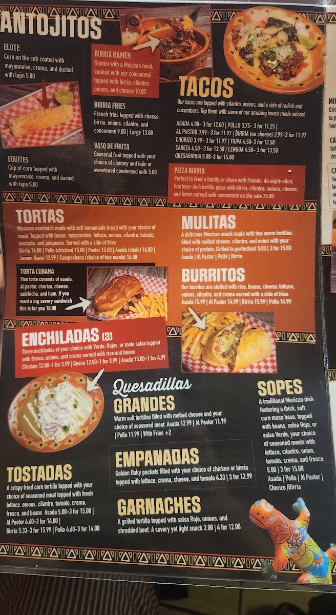 Mi Promesa Authentic Mexican Food menu board