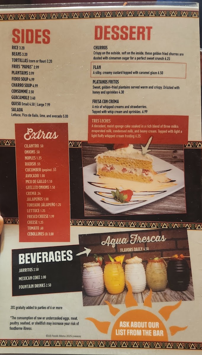 Mi Promesa Authentic Mexican Food menu board