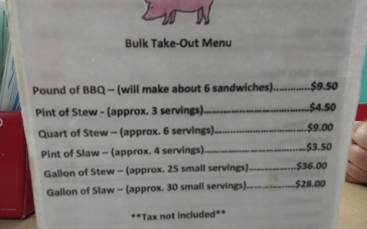 Zeb's Bar-B-Q menu board