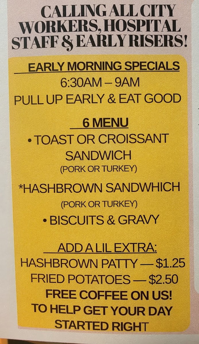 JennyJen's Sweet Shop & Grill menu board