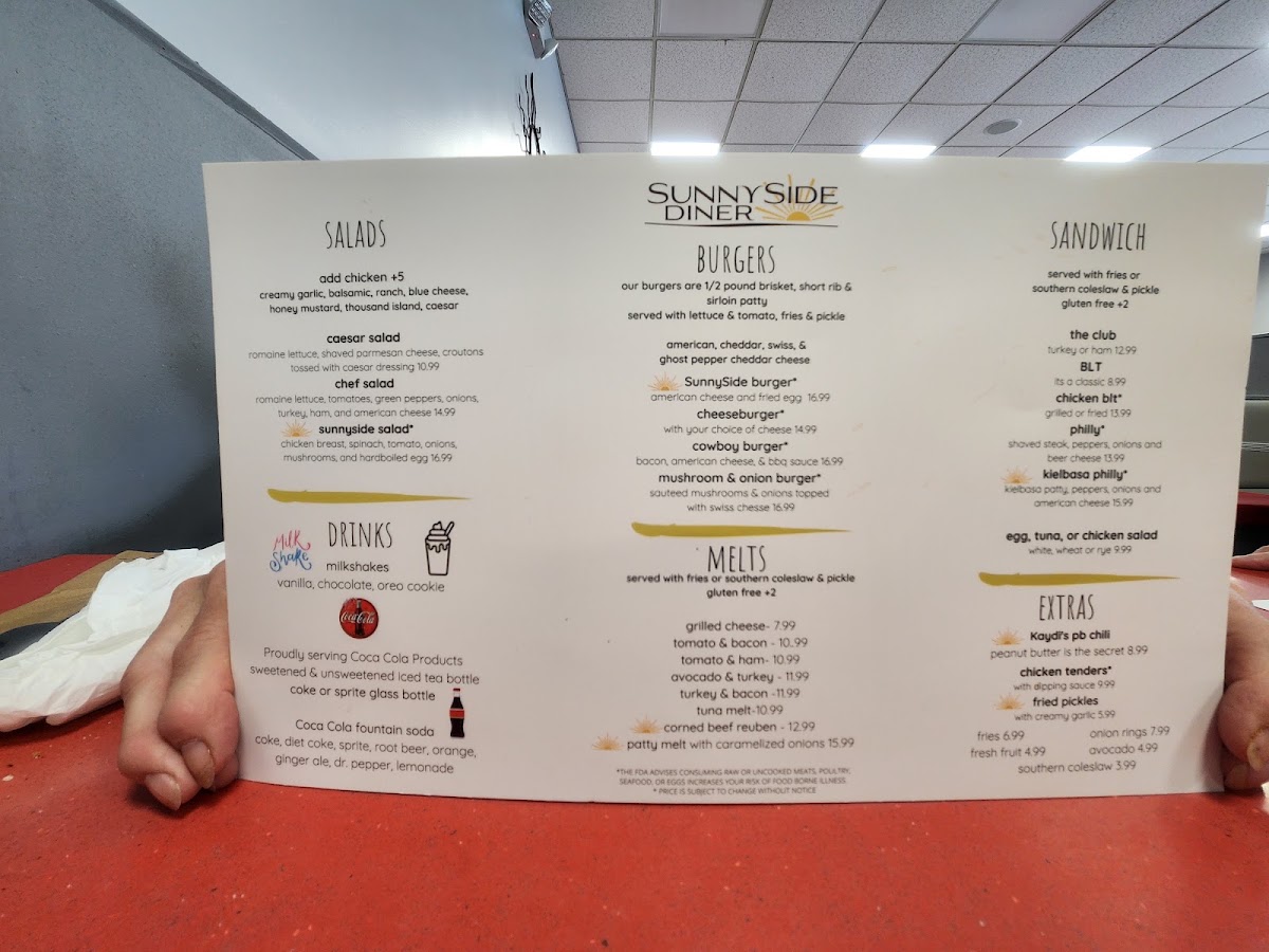Sunnyside menu board