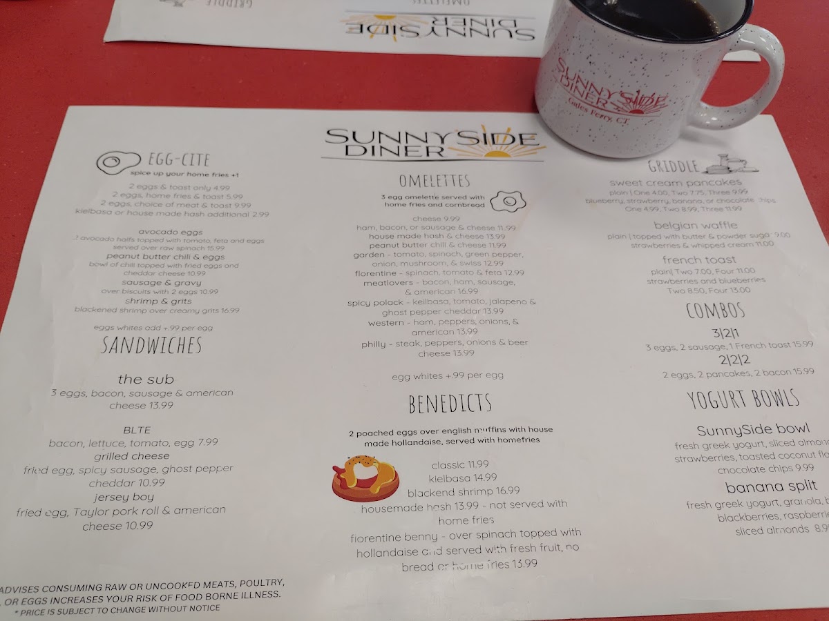 Sunnyside menu board