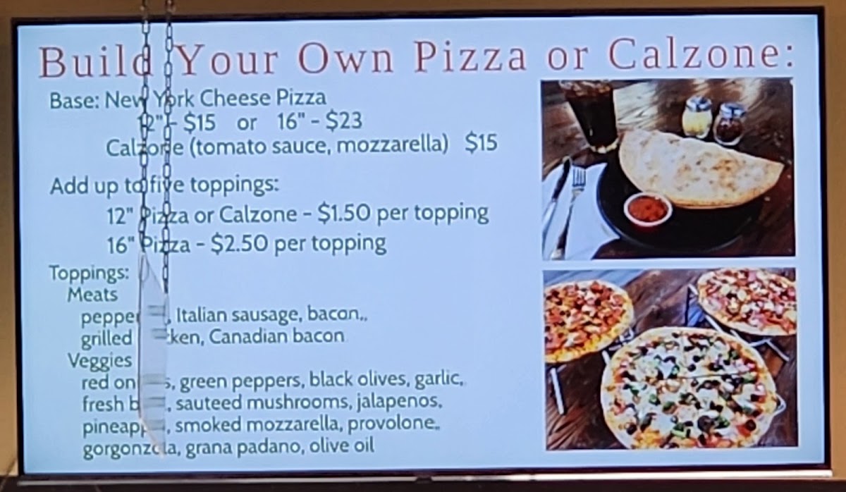 House of Fire Pizza - Badger Road menu board