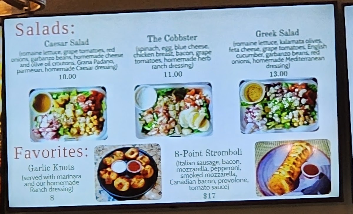 House of Fire Pizza - Badger Road menu board