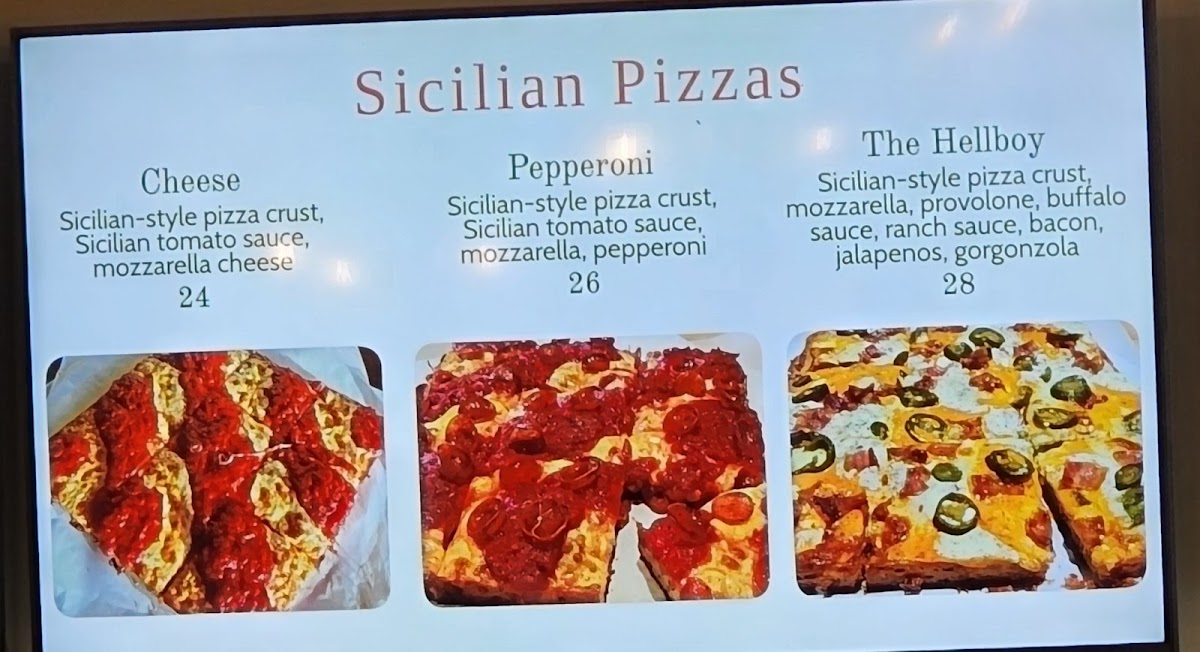 House of Fire Pizza - Badger Road menu board