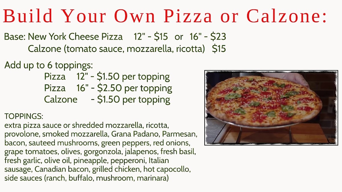House of Fire Pizza - Badger Road menu board