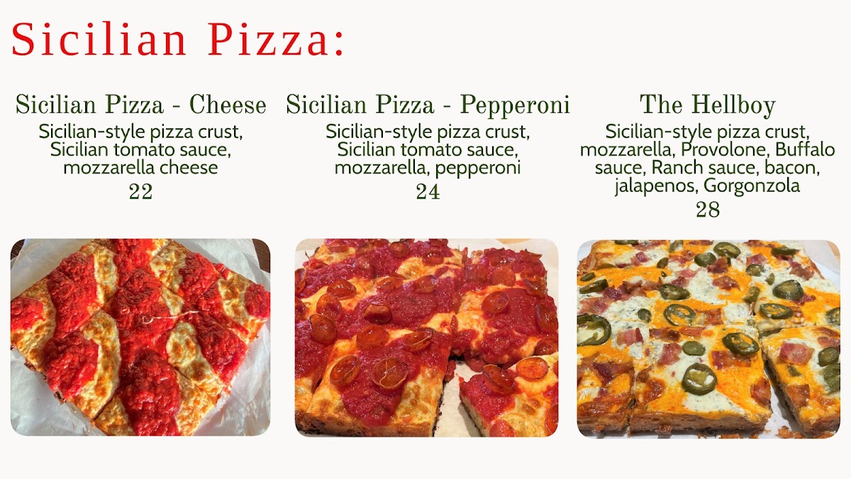 House of Fire Pizza - Badger Road menu board