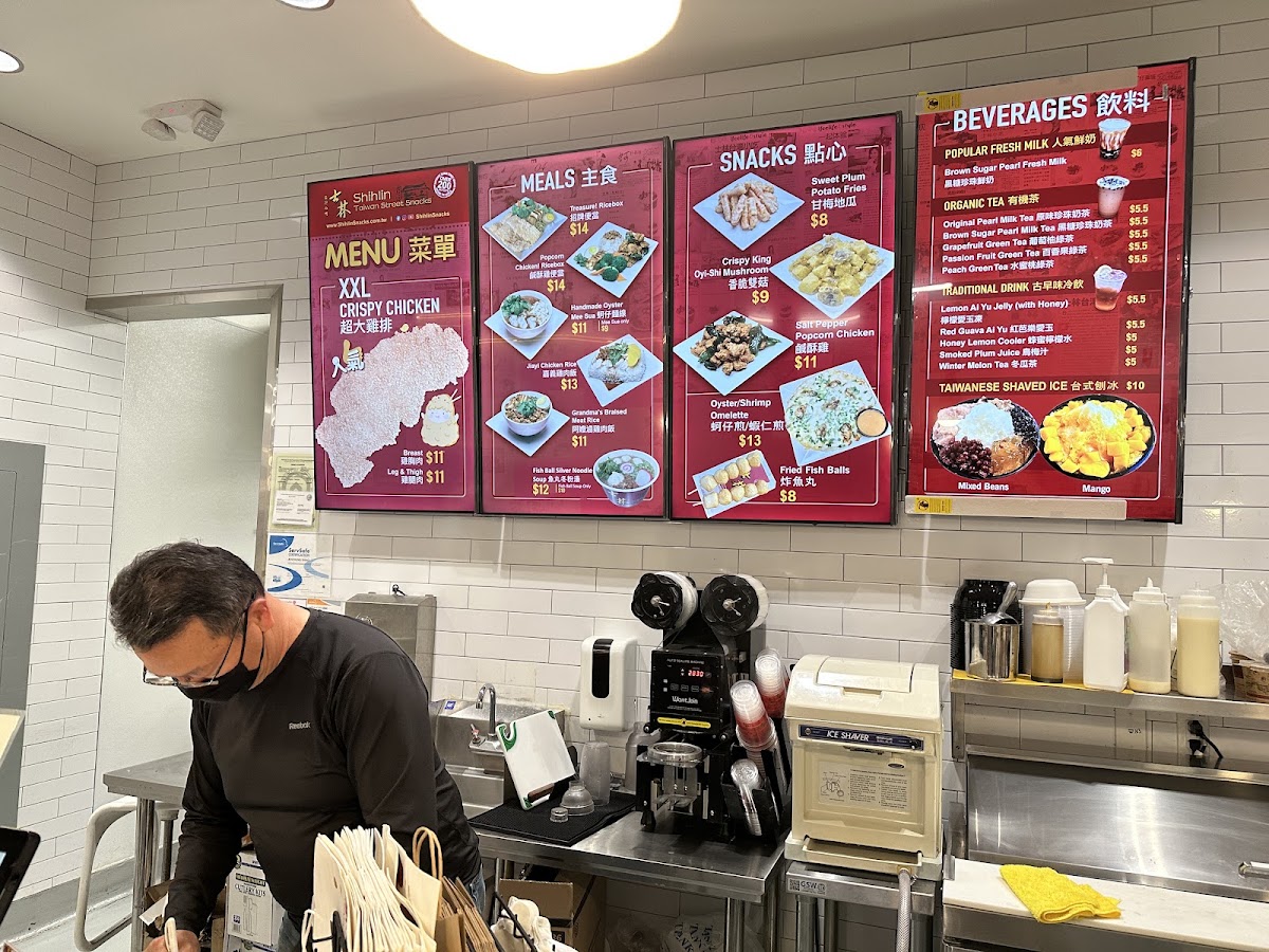 Shihlin Taiwan Street Snacks menu board