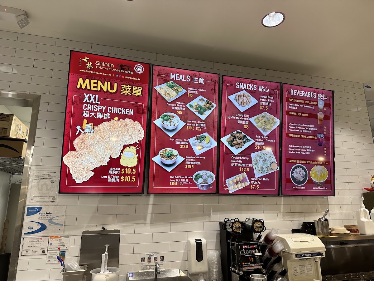 Shihlin Taiwan Street Snacks menu board