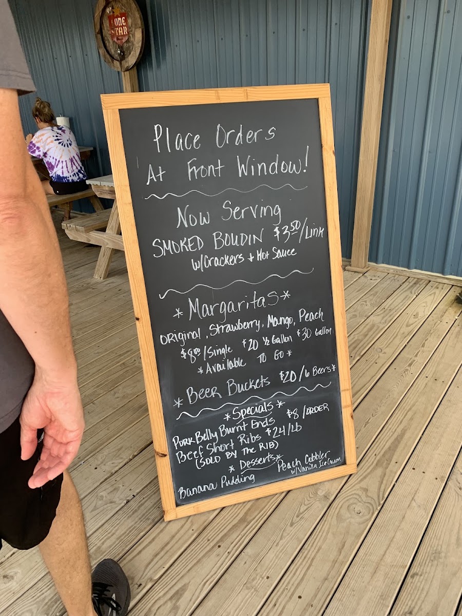 Coastal Que BBQ & More menu board